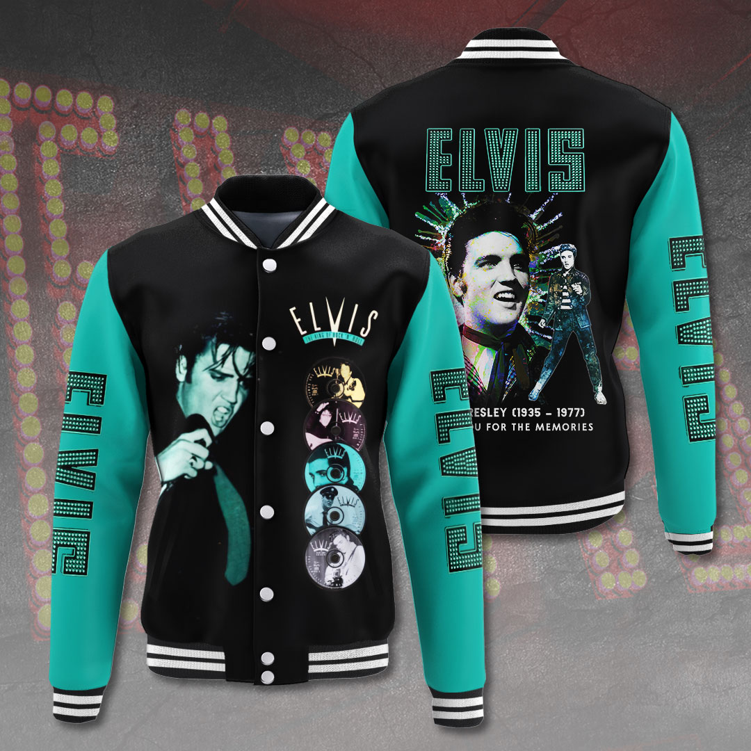 Elvis Presley Inspired Red Black Varsity Jacket Love Me Tender
