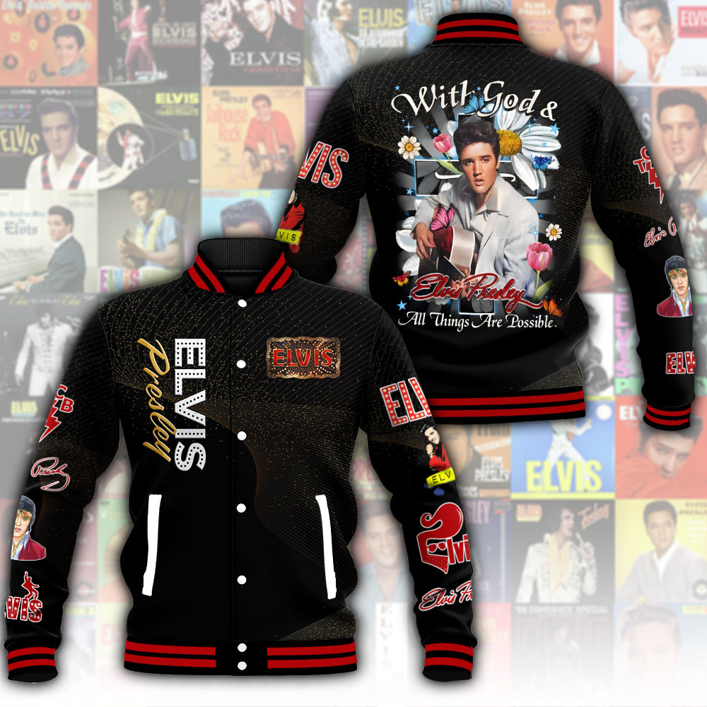 Elvis Presley Inspired Blue Lightning Varsity Jacket Tribute Drop