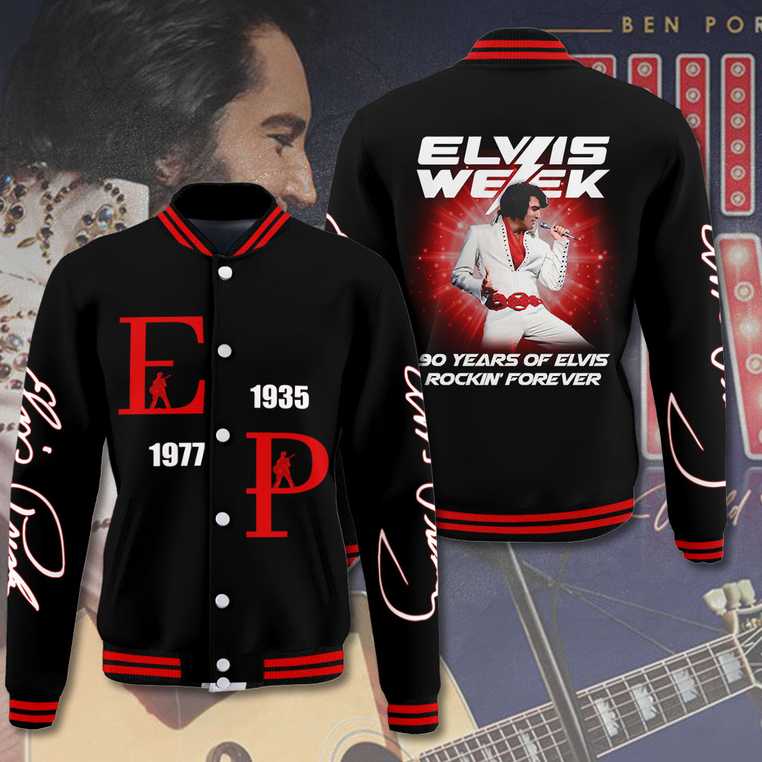 Elvis Presley Inspired Pink Script Varsity Jacket Love Edition