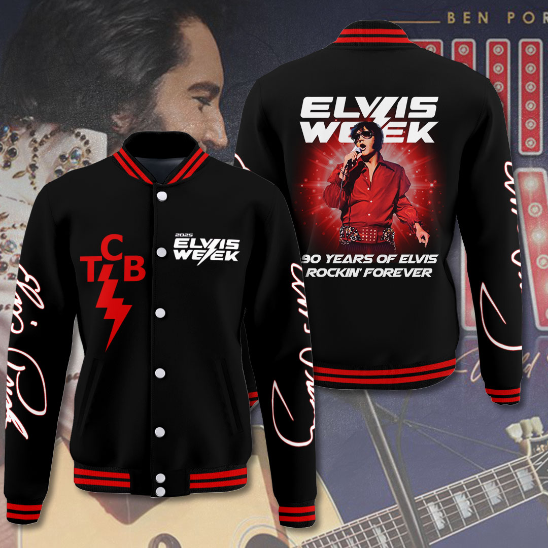 Elvis Presley Inspired Pink 90 Years Varsity Jacket Collector Edition