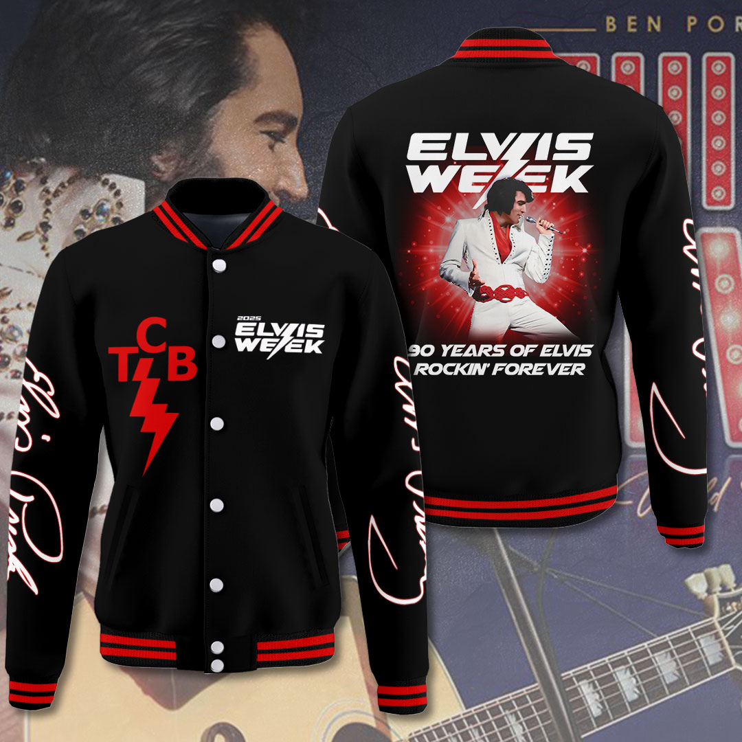 Elvis Inspired White Pink Take My Hand Varsity Jacket