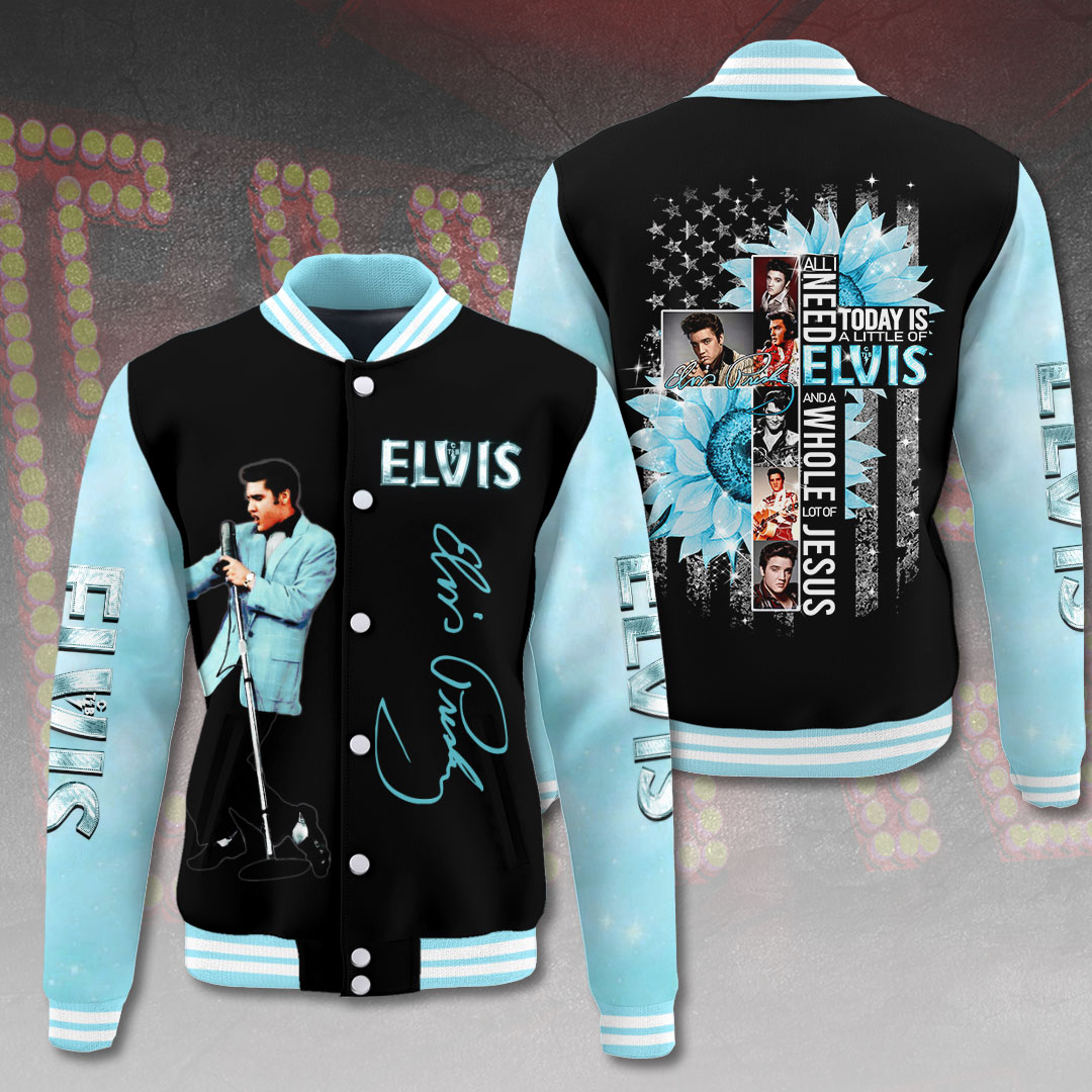 Elvis 90 Years Tribute Varsity Jacket Gold Black Edition