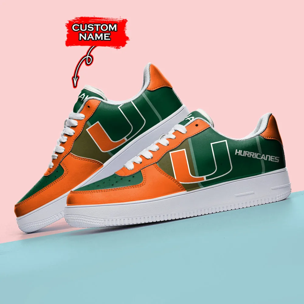 Miami Hurricanes Ncaa Sport Team Air Force 1 Shoes For Men And Women - Image 3