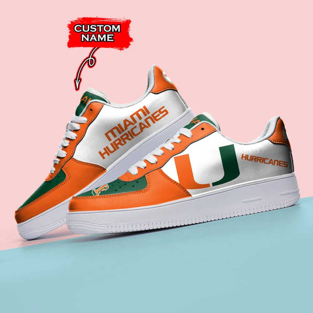Miami Hurricanes Ncaa Sport Team Air Force 1 Shoes For Men And Women - Image 3
