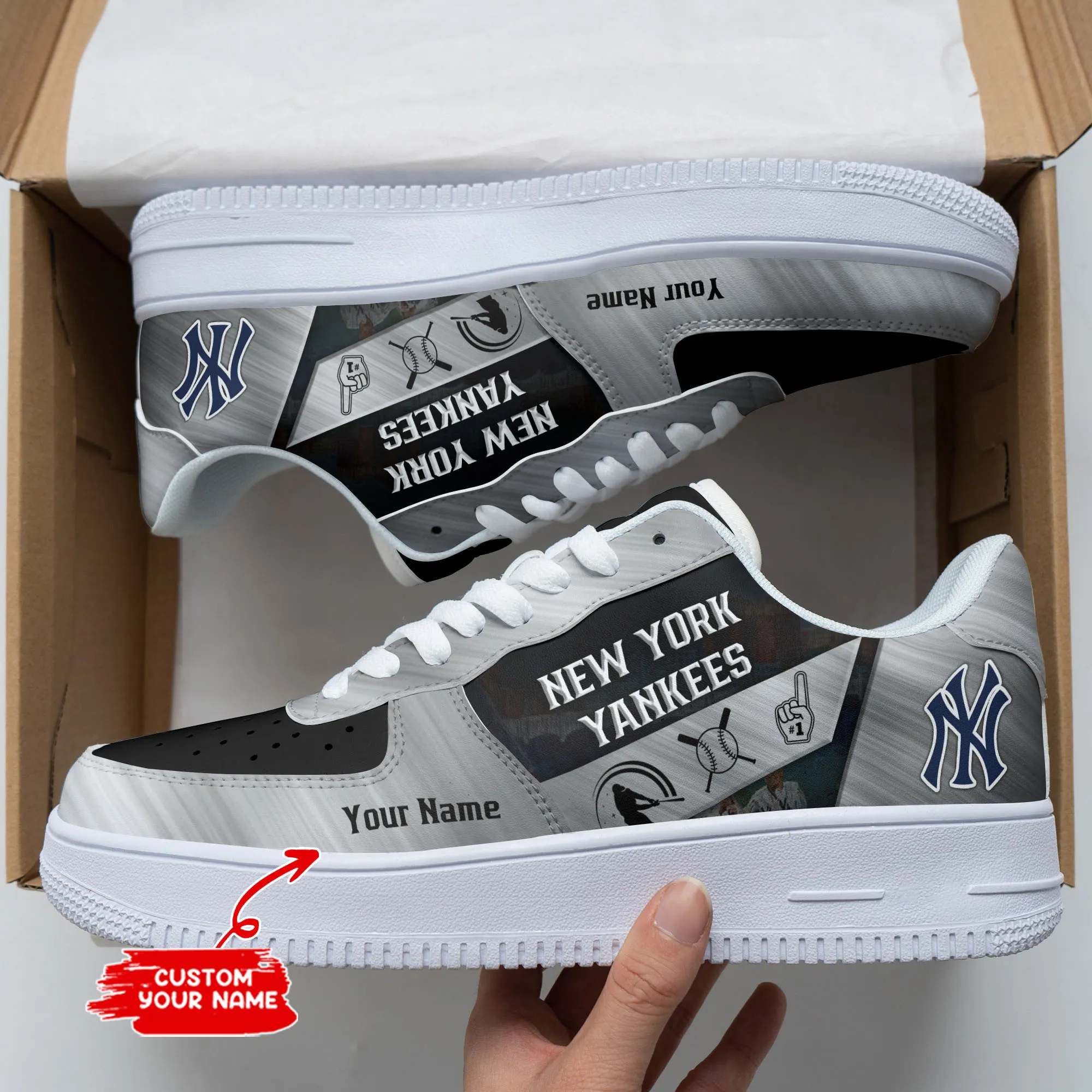 New York Yankees Mlb Sport Team Air Force 1 Shoes For Men And Women - Image 3
