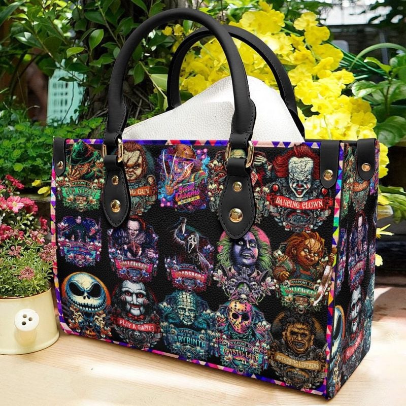 Horror Movies Ambergals Leather Bag Bundle Horror Halloween Pennywise Chucky Jason Voorhees Freddie Linda Blair Scream The Saw