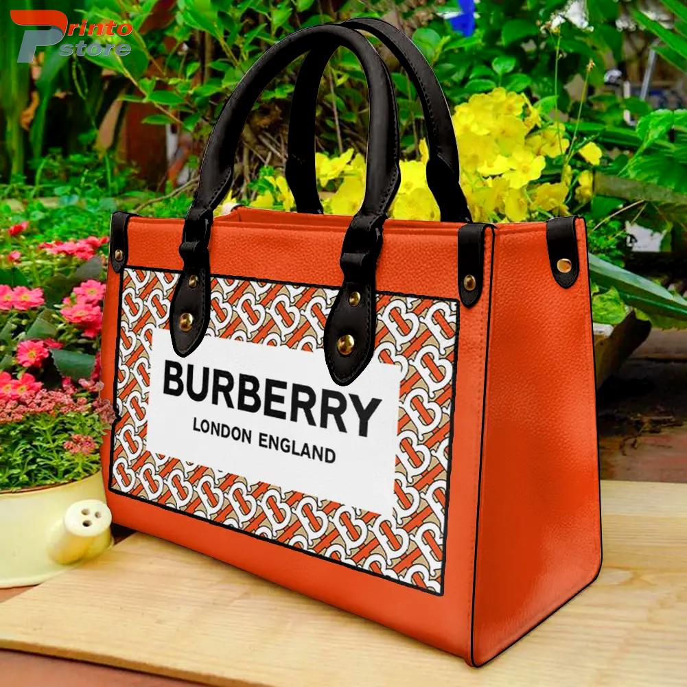Burberry London England Pattern Leather Handbag