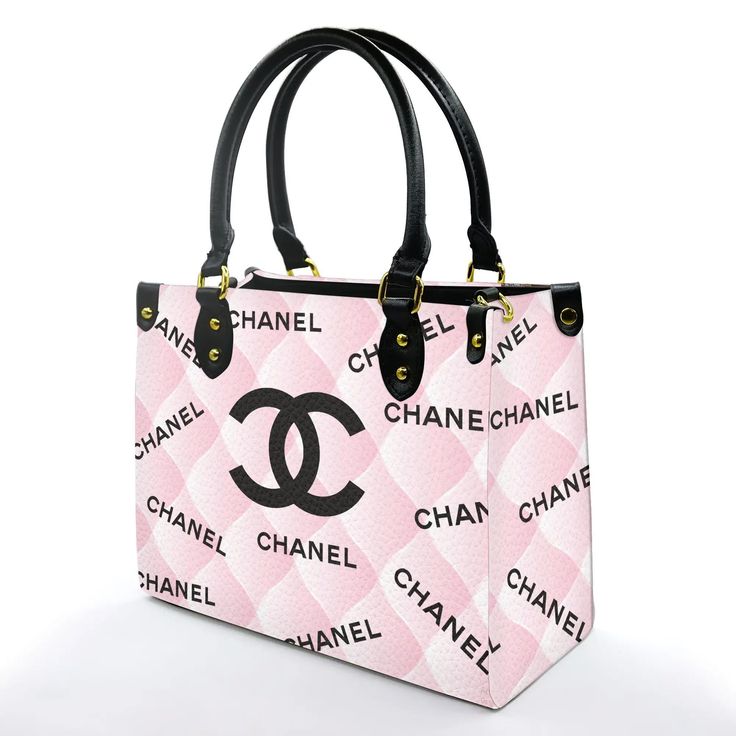 Chanel pink and black logo pattern Women Luxury Leather Handbag 3D Chanel Bags 2025