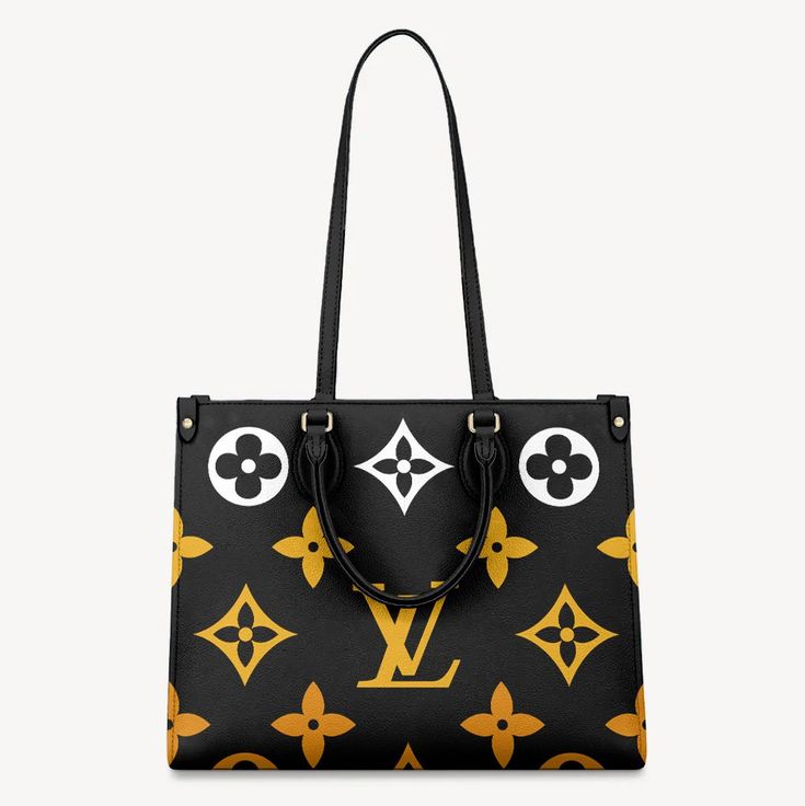 black Louis Vuitton logo white Women Luxury Leather Handbag Louis Vuitton Bags 2025