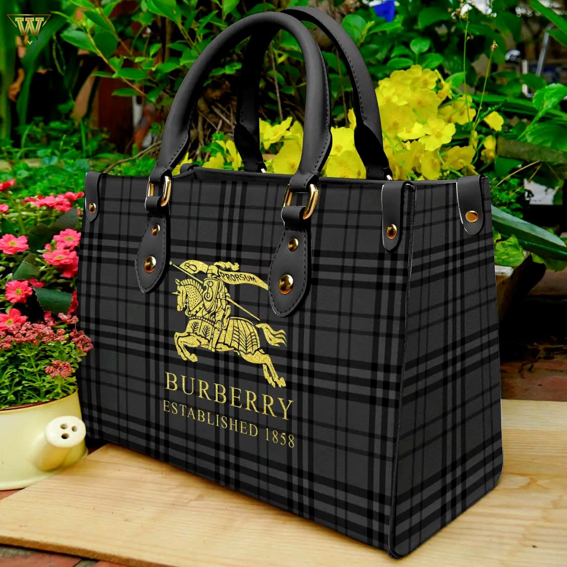 Burberry Leather Hand Bag Luxury Brand