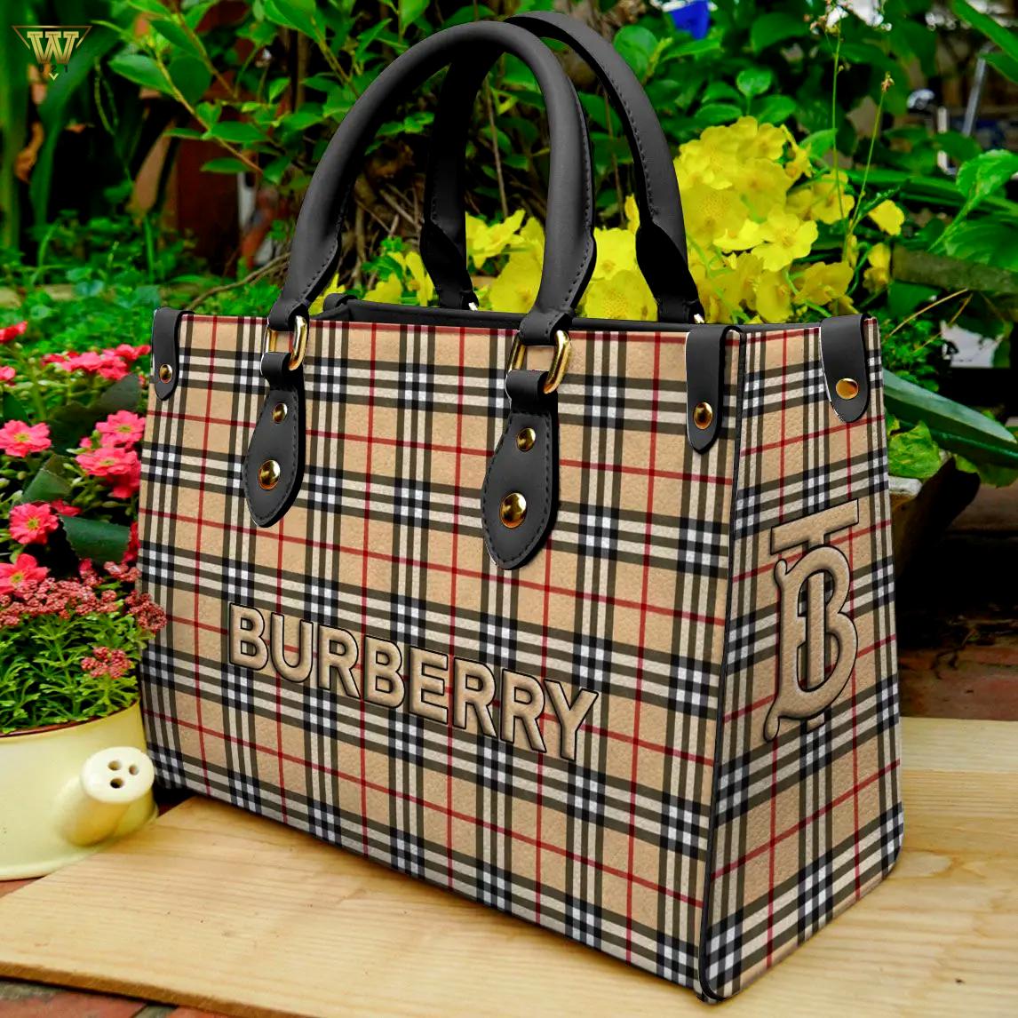 Burberry Leather Hand Bag Luxury Brand