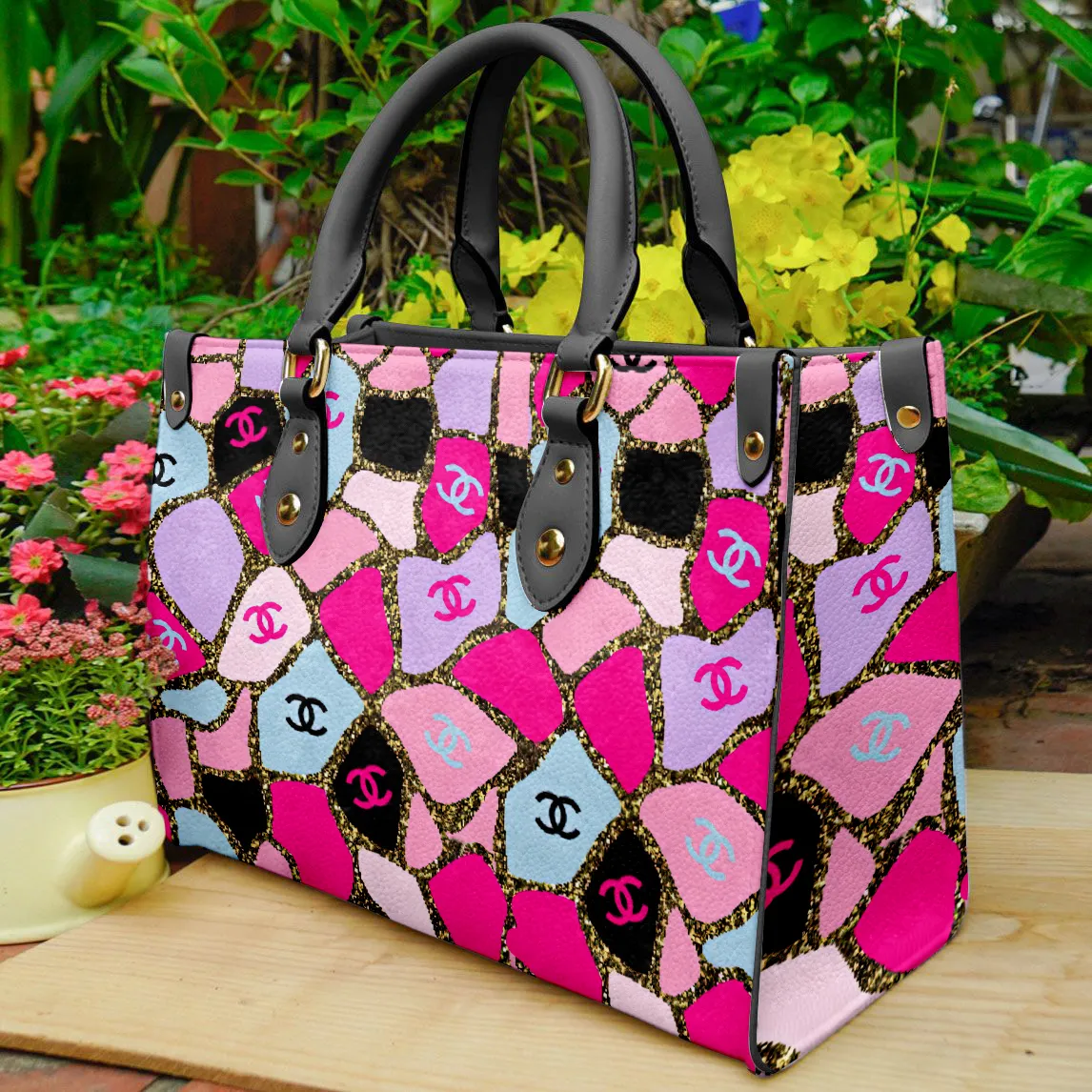 Chanel Pattern Luxury Brand Fashion Premium Women Leather Hand Bag Purse For Beauty