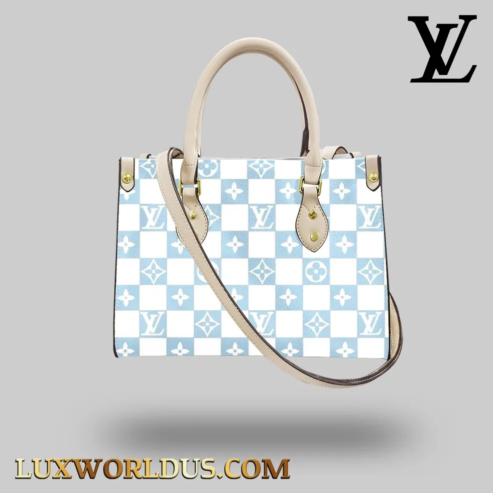 blue Louis Vuitton OnTheGo Leather Handbag