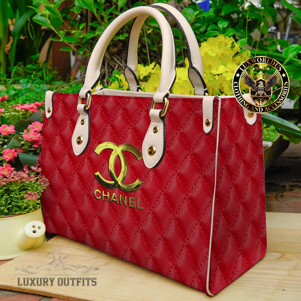 Chanel RED In PU Leather Premium Handbag For Women