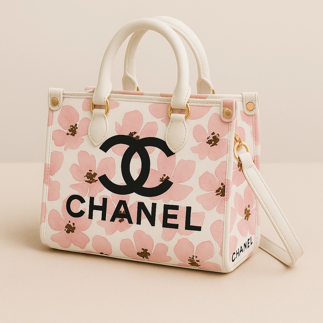 Chanel Floral Baby Pink Premium Leather Handbag Limited Edition