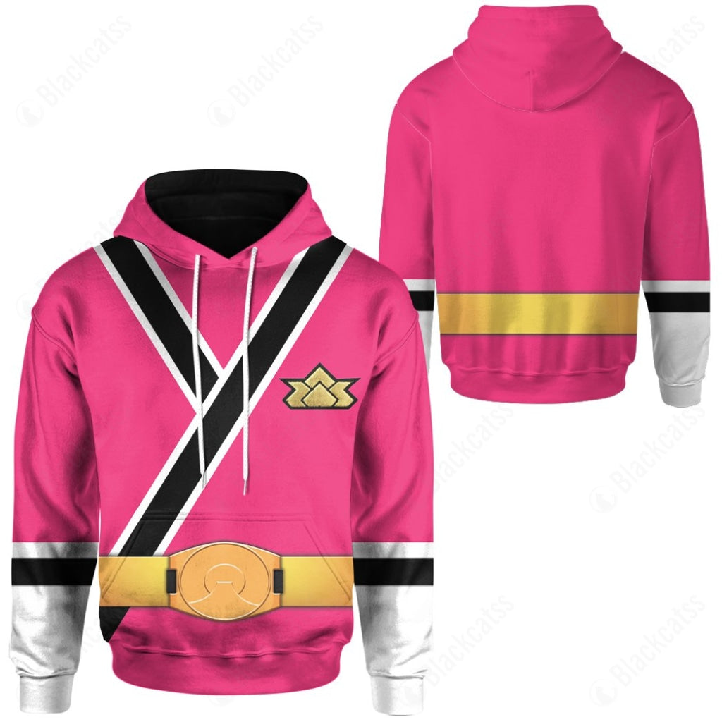Power Rangers Samurai Pink Ranger Costume Cosplay Hoodie Tracksuiit Sweatpants Cosplaytracksuit - Image 3