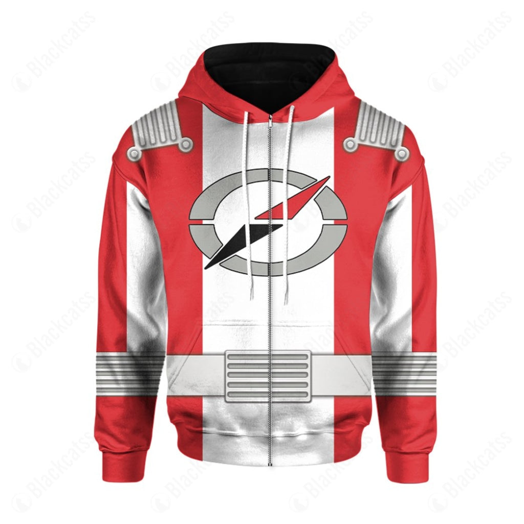 Power Rangers: Operation Overdrive Red Ranger Costume Cosplay Hoodie Tracksuiit Sweatpants Cosplaytracksuit - Image 4