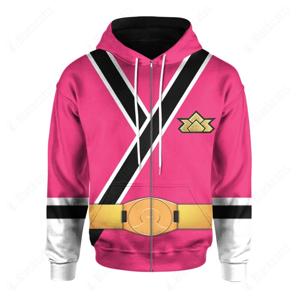 Power Rangers Samurai Pink Ranger Costume Cosplay Hoodie Tracksuiit Sweatpants Cosplaytracksuit - Image 4