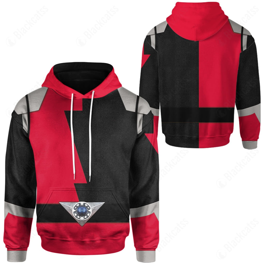 Power Rangers Hyperforce Red Costume Cosplay Hoodie Tracksuiit Sweatpants Cosplaytracksuit - Image 3