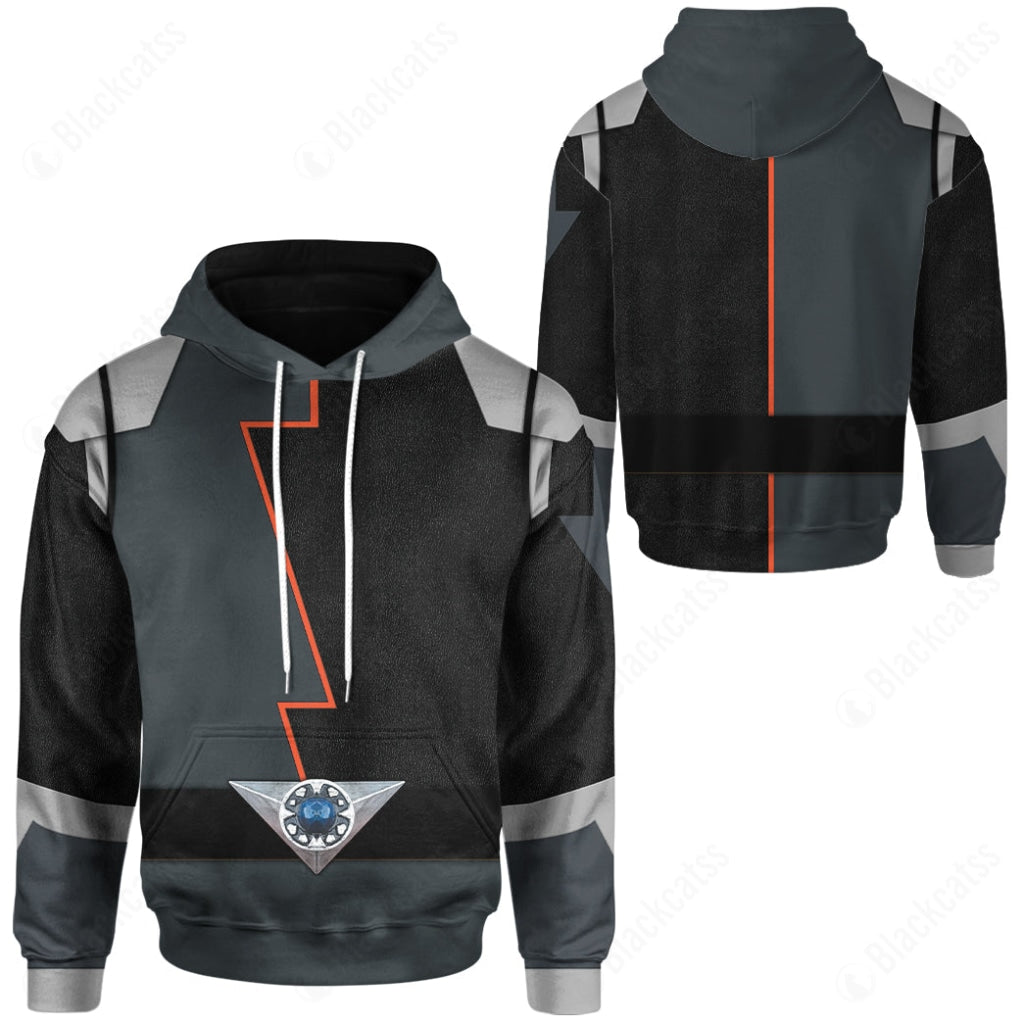 Power Rangers Hyperforce Black Costume Cosplay Hoodie Tracksuiit Sweatpants Cosplaytracksuit - Image 3