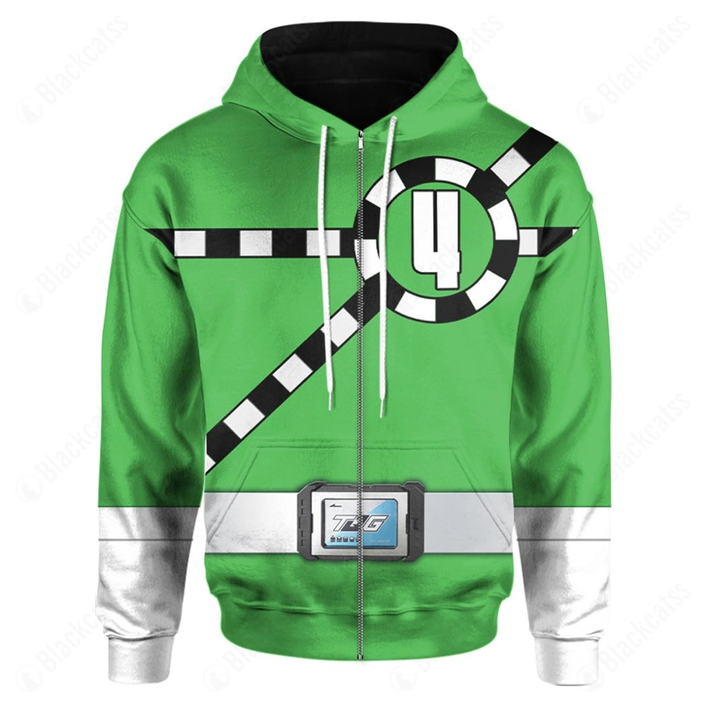 Ressha Sentai Toqger Toq 4Gou Green Costume Cosplay Hoodie Tracksuiit Sweatpants Cosplaytracksuit - Image 4