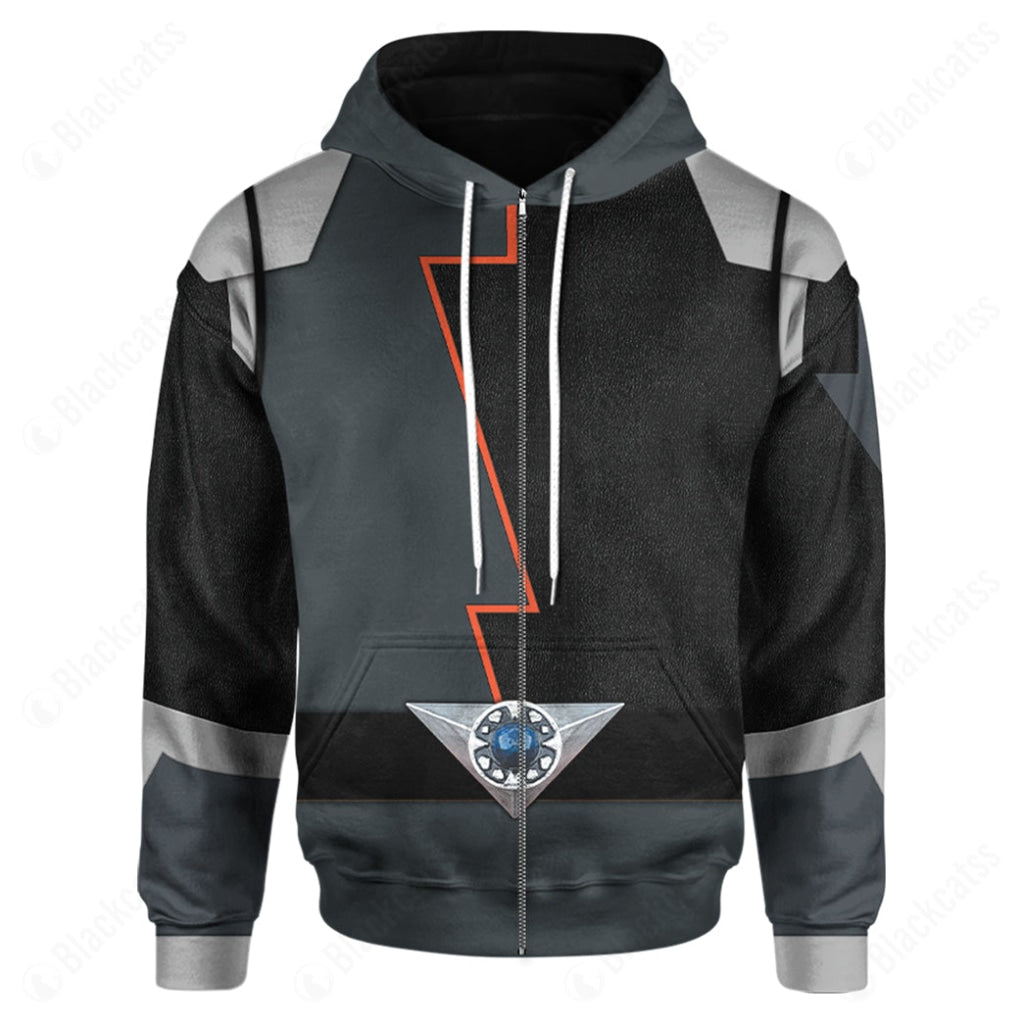 Power Rangers Hyperforce Black Costume Cosplay Hoodie Tracksuiit Sweatpants Cosplaytracksuit - Image 4