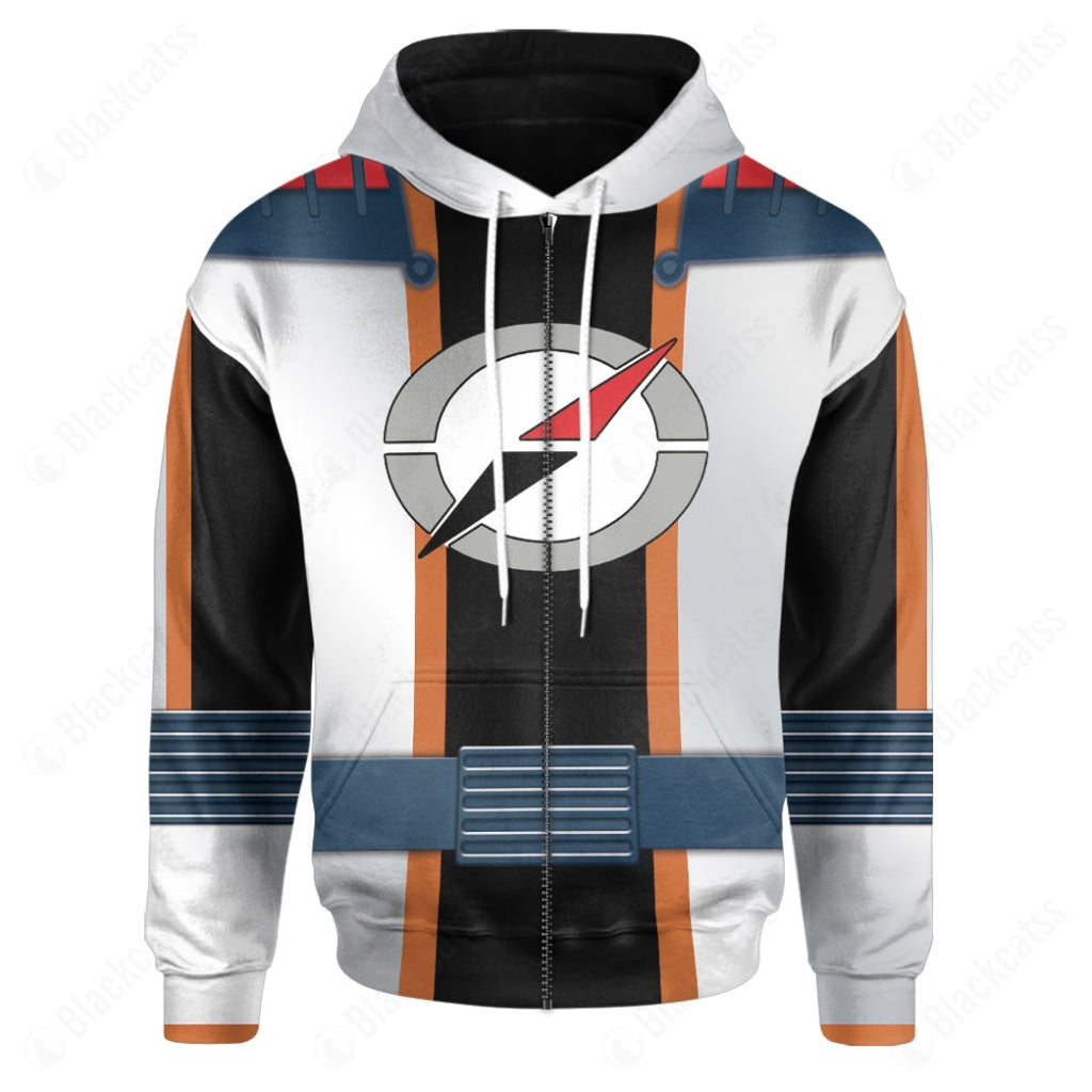 Power Rangers: Operation Overdrive Mercury Ranger Costume Cosplay Hoodie Tracksuiit Sweatpants Cosplaytracksuit - Image 4