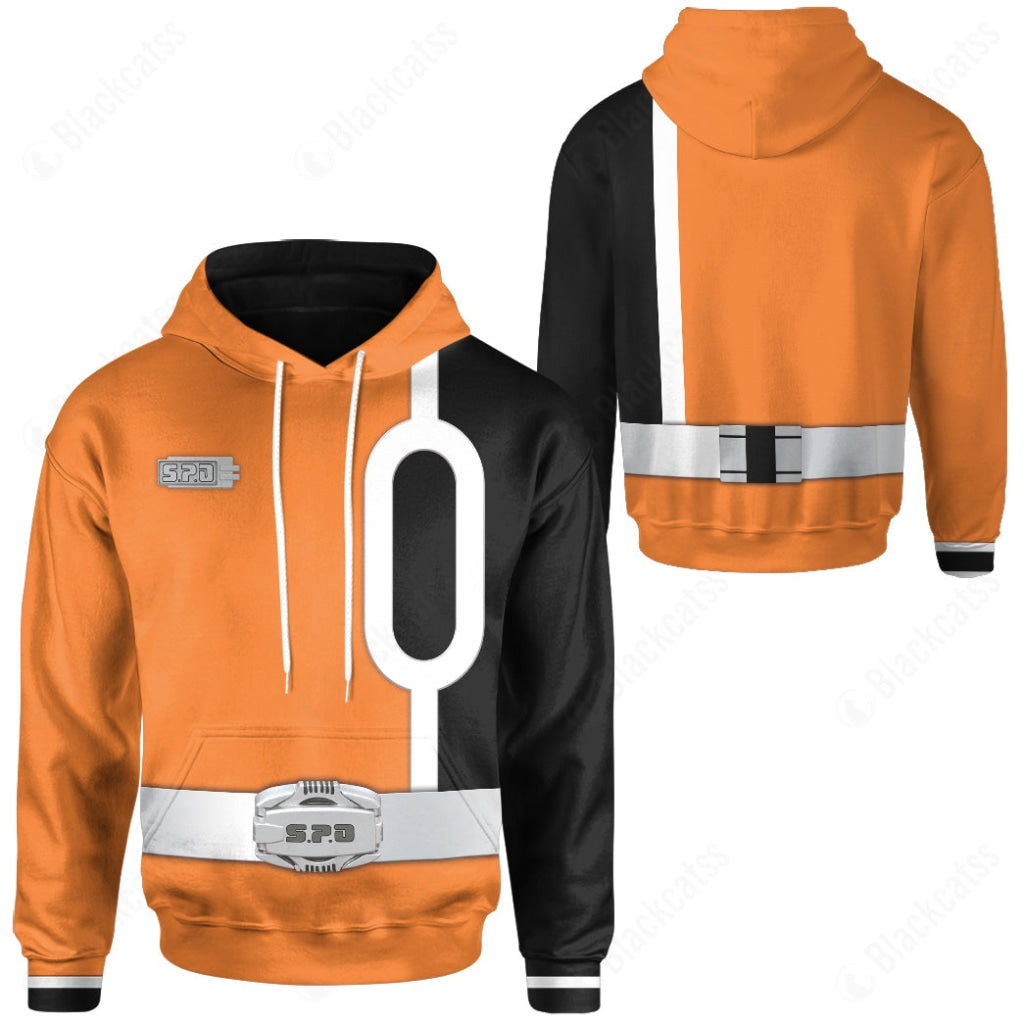 S.P.D Power Rangers Orange Ranger Costume Cosplay Hoodie Tracksuiit Sweatpants Cosplaytracksuit - Image 3