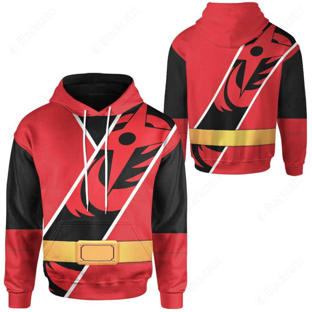 Power Ranger Ninja Steel Red Ranger Costume Cosplay Hoodie Tracksuiit Sweatpants Cosplaytracksuit - Image 3