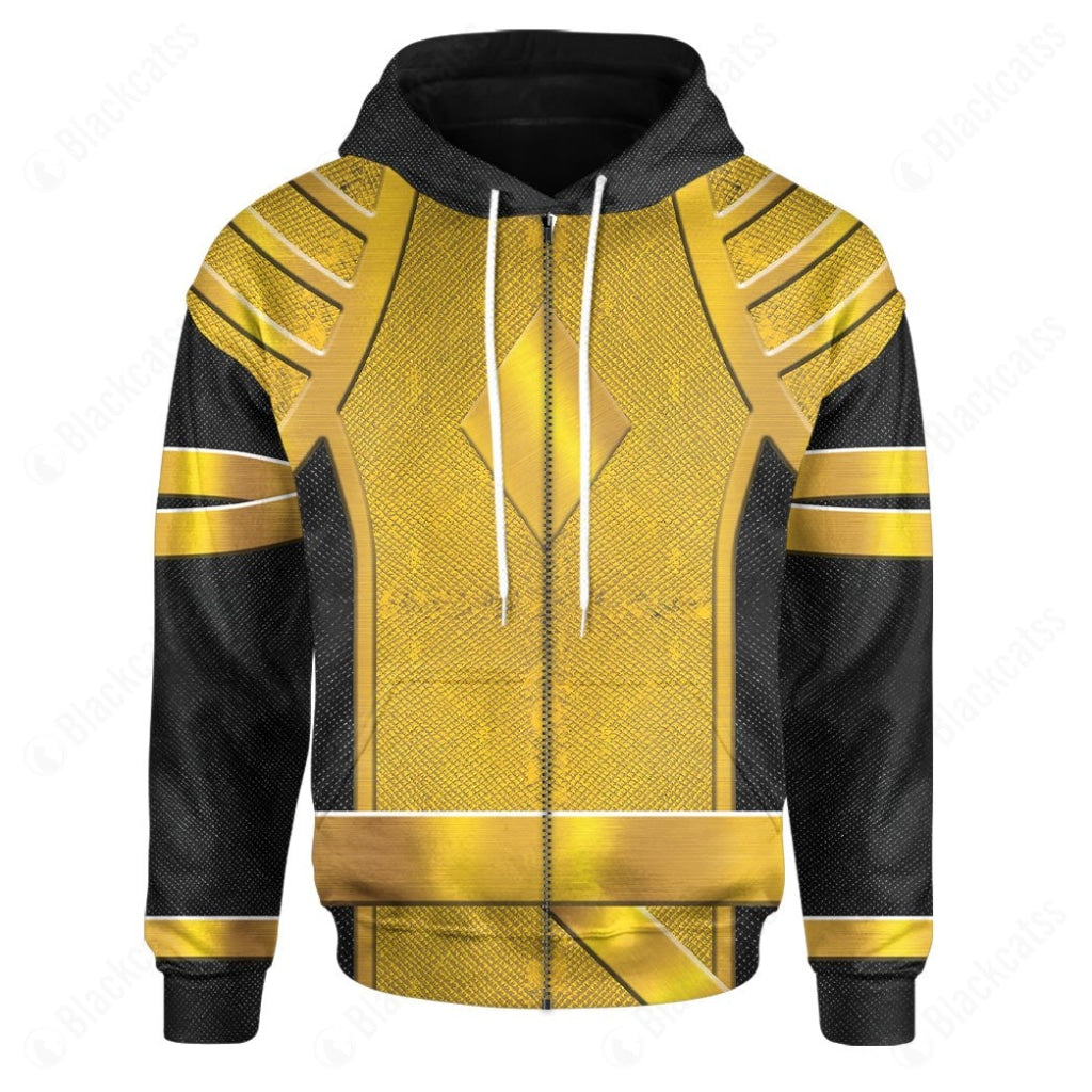 Omega Yellow Power Rangers Costume Cosplay Hoodie Tracksuiit Sweatpants Cosplaytracksuit - Image 4
