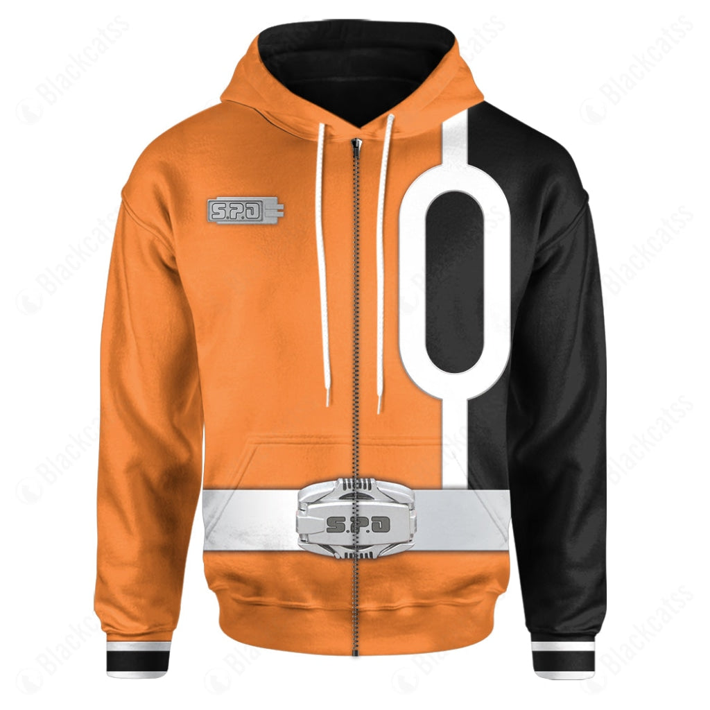 S.P.D Power Rangers Orange Ranger Costume Cosplay Hoodie Tracksuiit Sweatpants Cosplaytracksuit - Image 4
