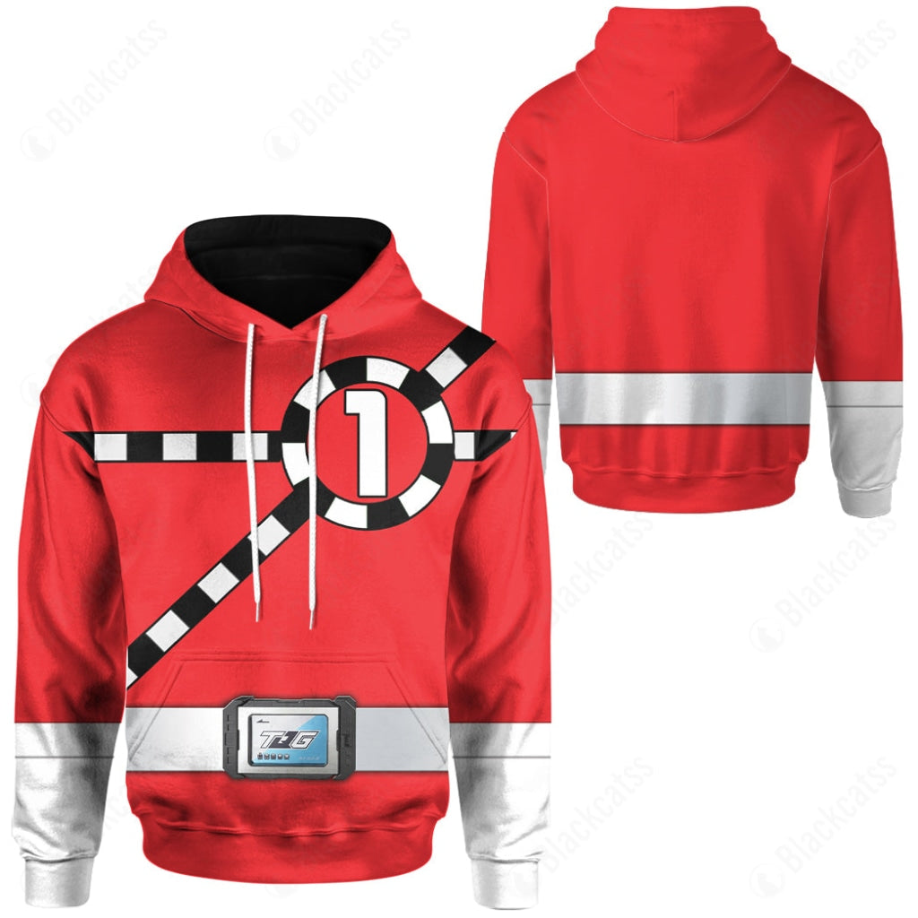 Ressha Sentai Toqger Toq 1Gou Red Costume Cosplay Hoodie Tracksuiit Sweatpants Cosplaytracksuit - Image 3