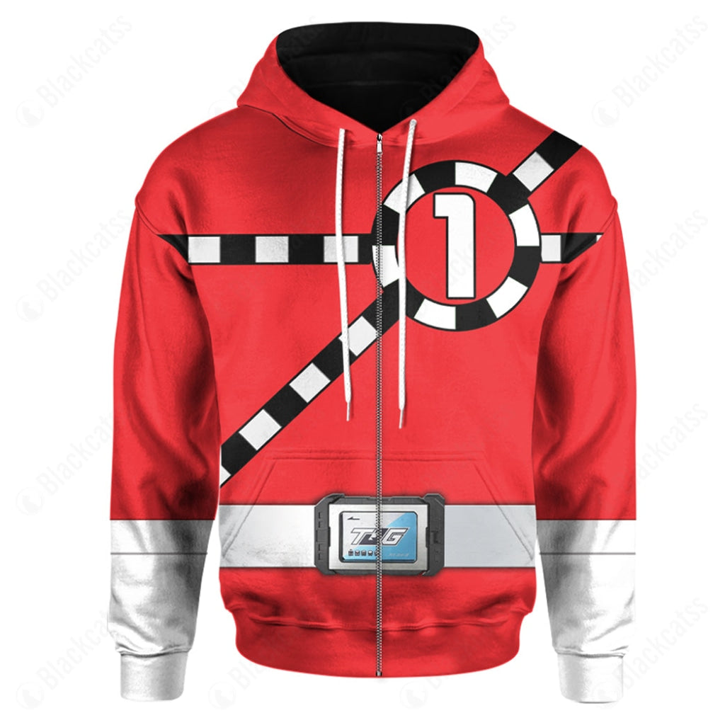 Ressha Sentai Toqger Toq 1Gou Red Costume Cosplay Hoodie Tracksuiit Sweatpants Cosplaytracksuit - Image 4