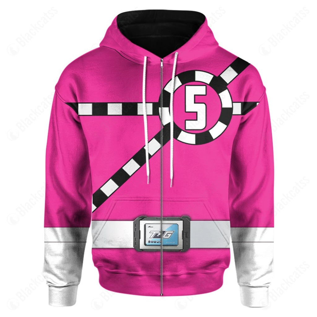 Ressha Sentai Toqger Toq 5Gou Pink Costume Cosplay Hoodie Tracksuiit Sweatpants Cosplaytracksuit - Image 4