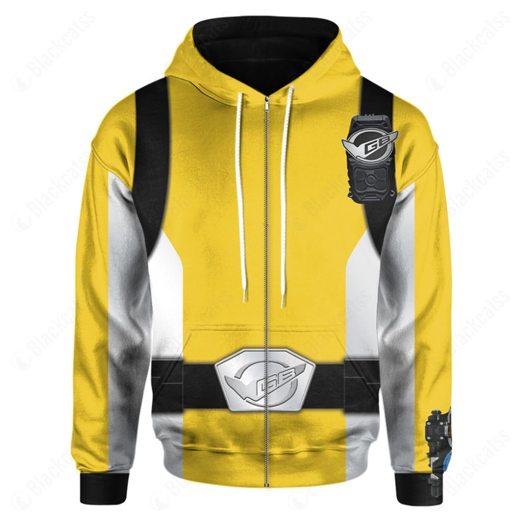 Power Rangers Beast Morphers Yellow Costume Cosplay Hoodie Tracksuiit Sweatpants Cosplaytracksuit - Image 4