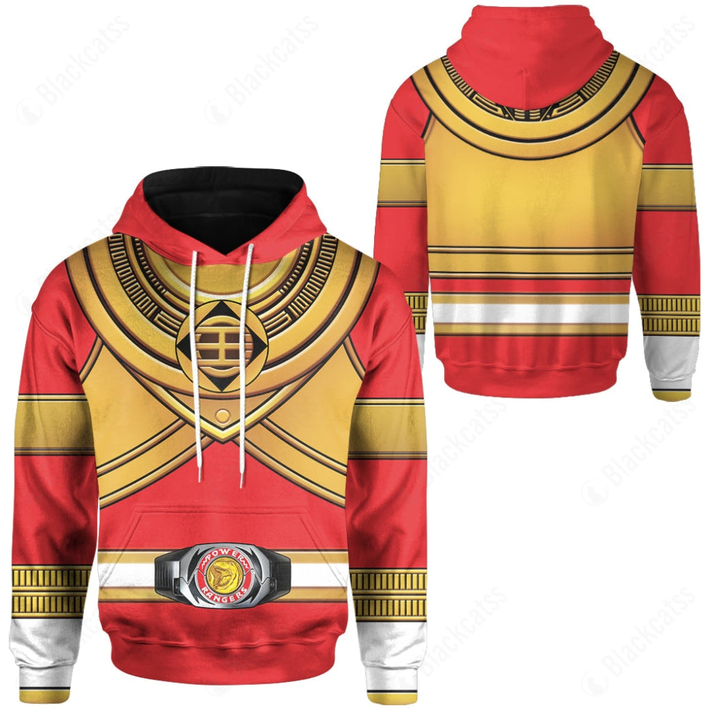 King Tyranno Hybrid Red Gold Zeo Mighty Power Ranger Costume Cosplay Hoodie Tracksuiit Sweatpants Cosplaytracksuit - Image 3