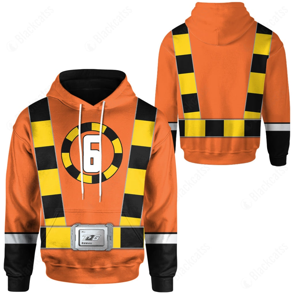 Ressha Sentai Toqger Toq 6Gou Orange Costume Cosplay Hoodie Tracksuiit Sweatpants Cosplaytracksuit - Image 3