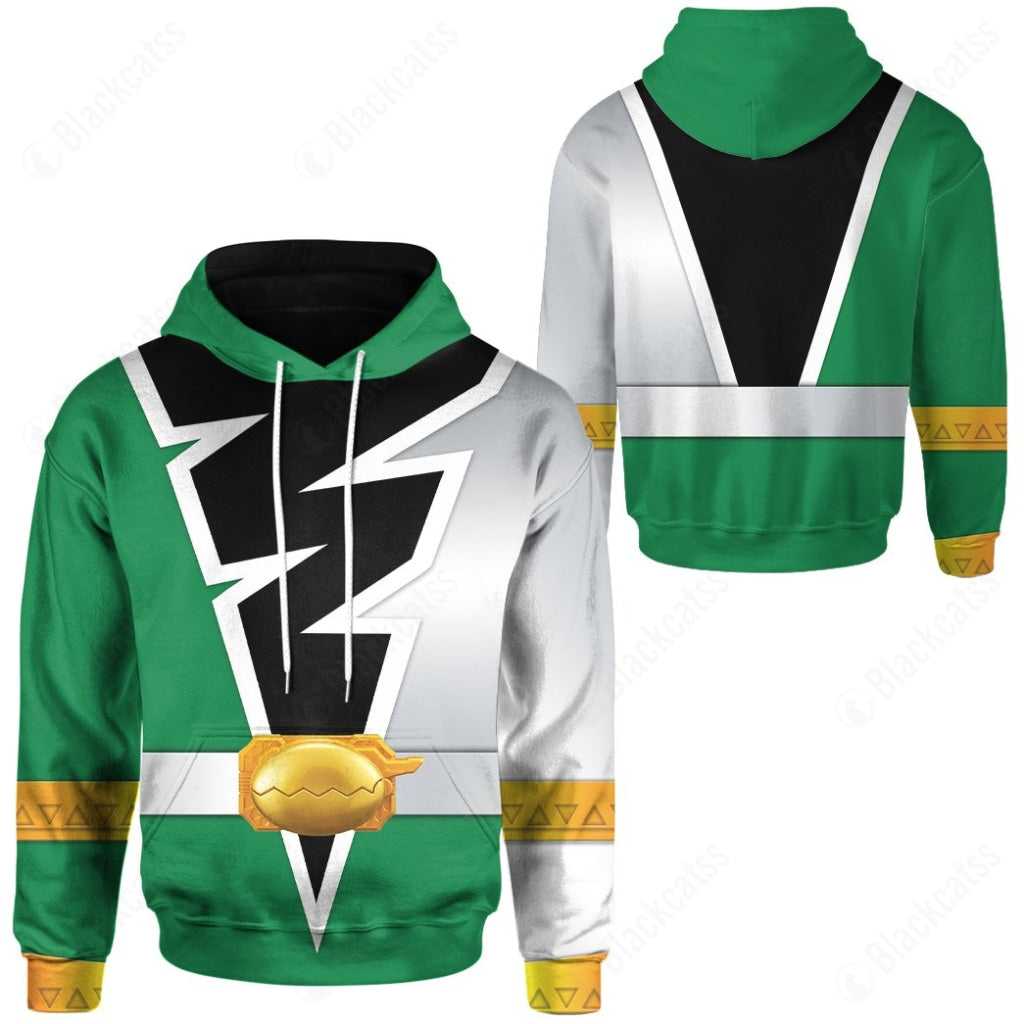Power Rangers Dino Fury Green Ranger Costume Cosplay Hoodie Tracksuiit Sweatpants Cosplaytracksuit - Image 3