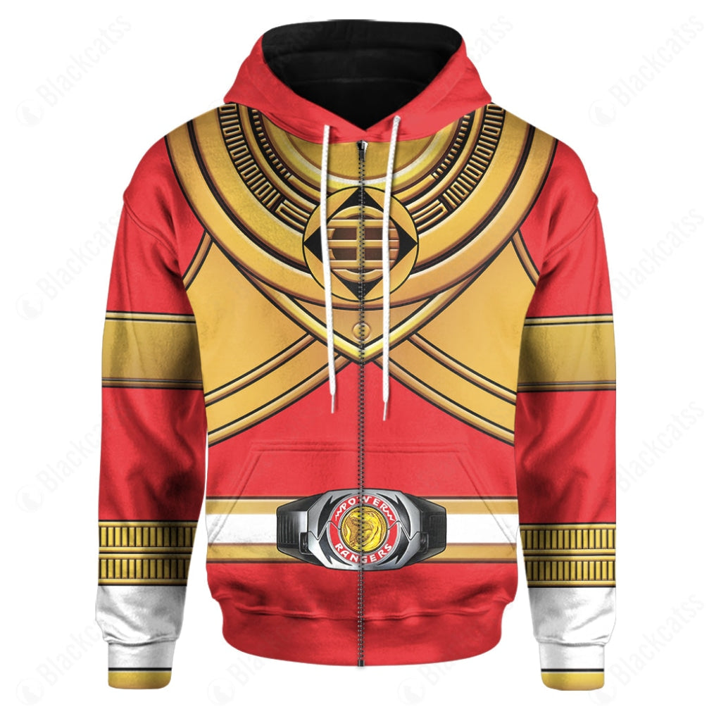 King Tyranno Hybrid Red Gold Zeo Mighty Power Ranger Costume Cosplay Hoodie Tracksuiit Sweatpants Cosplaytracksuit - Image 4
