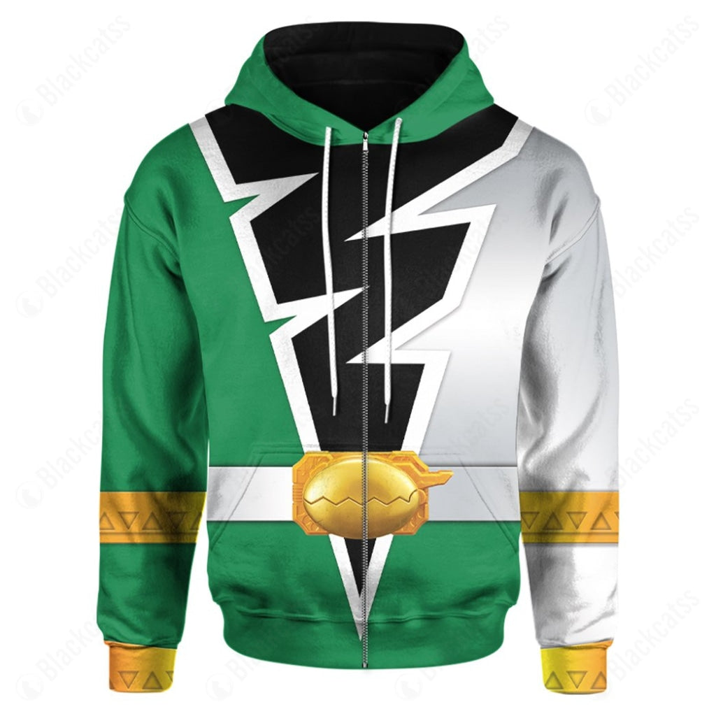 Power Rangers Dino Fury Green Ranger Costume Cosplay Hoodie Tracksuiit Sweatpants Cosplaytracksuit - Image 4