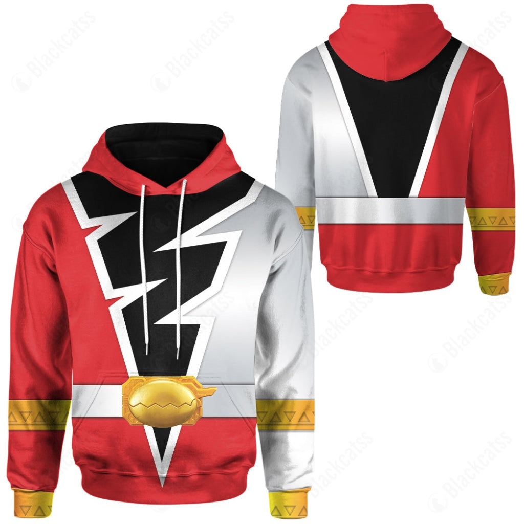 Power Rangers Dino Fury Red Ranger Costume Cosplay Hoodie Tracksuiit Sweatpants Cosplaytracksuit - Image 3