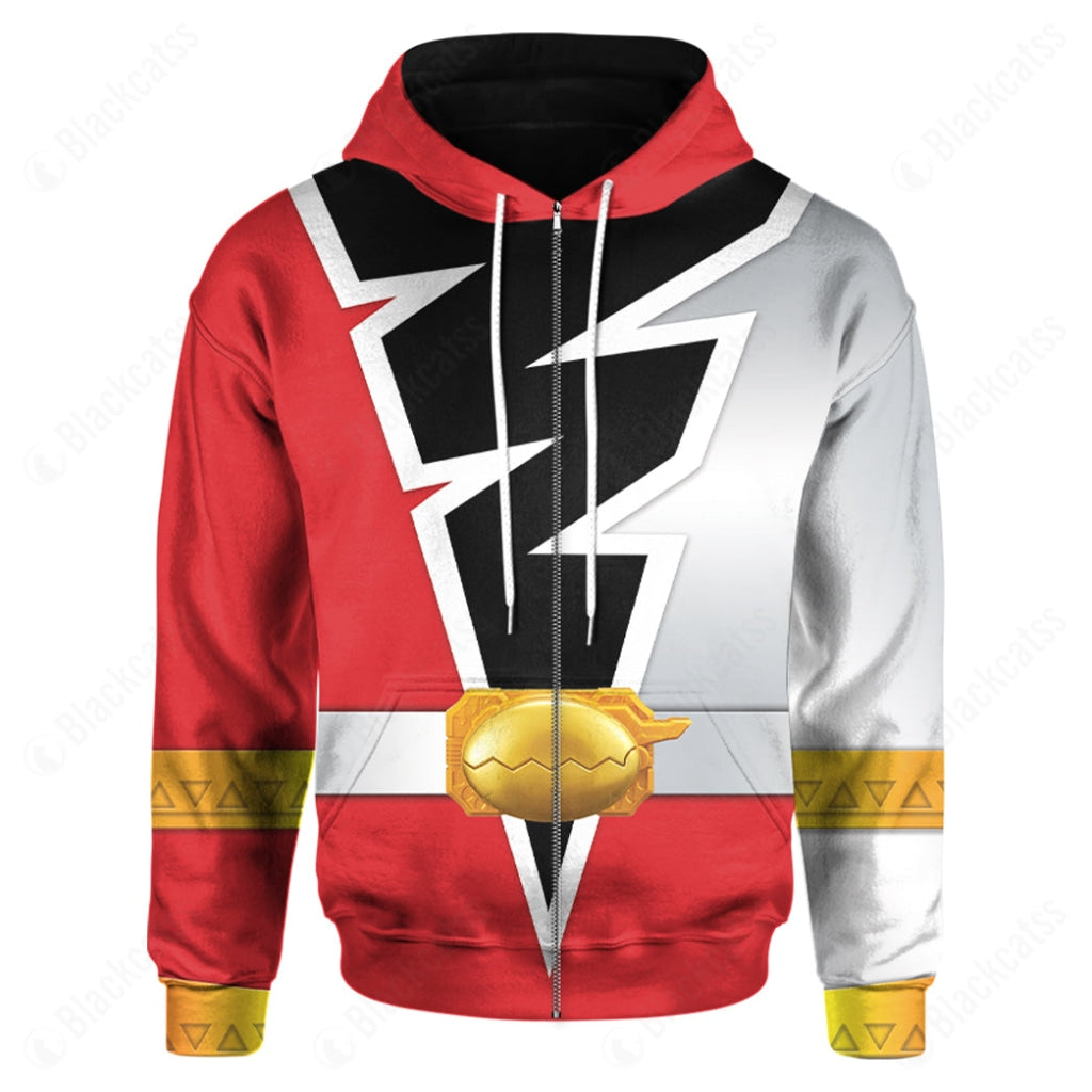 Power Rangers Dino Fury Red Ranger Costume Cosplay Hoodie Tracksuiit Sweatpants Cosplaytracksuit - Image 4