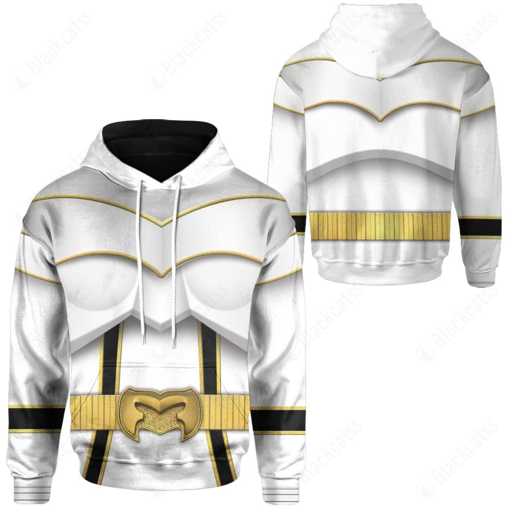Power Rangers Mystic Force White Ranger Costume Cosplay Hoodie Tracksuiit Sweatpants Cosplaytracksuit - Image 3