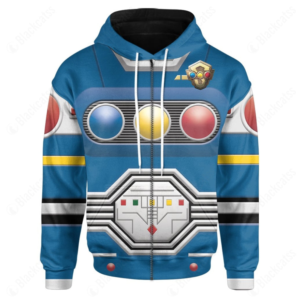Power Rangers Turbo Blue Senturion Costume Cosplay Hoodie Tracksuiit Sweatpants Cosplaytracksuit - Image 4