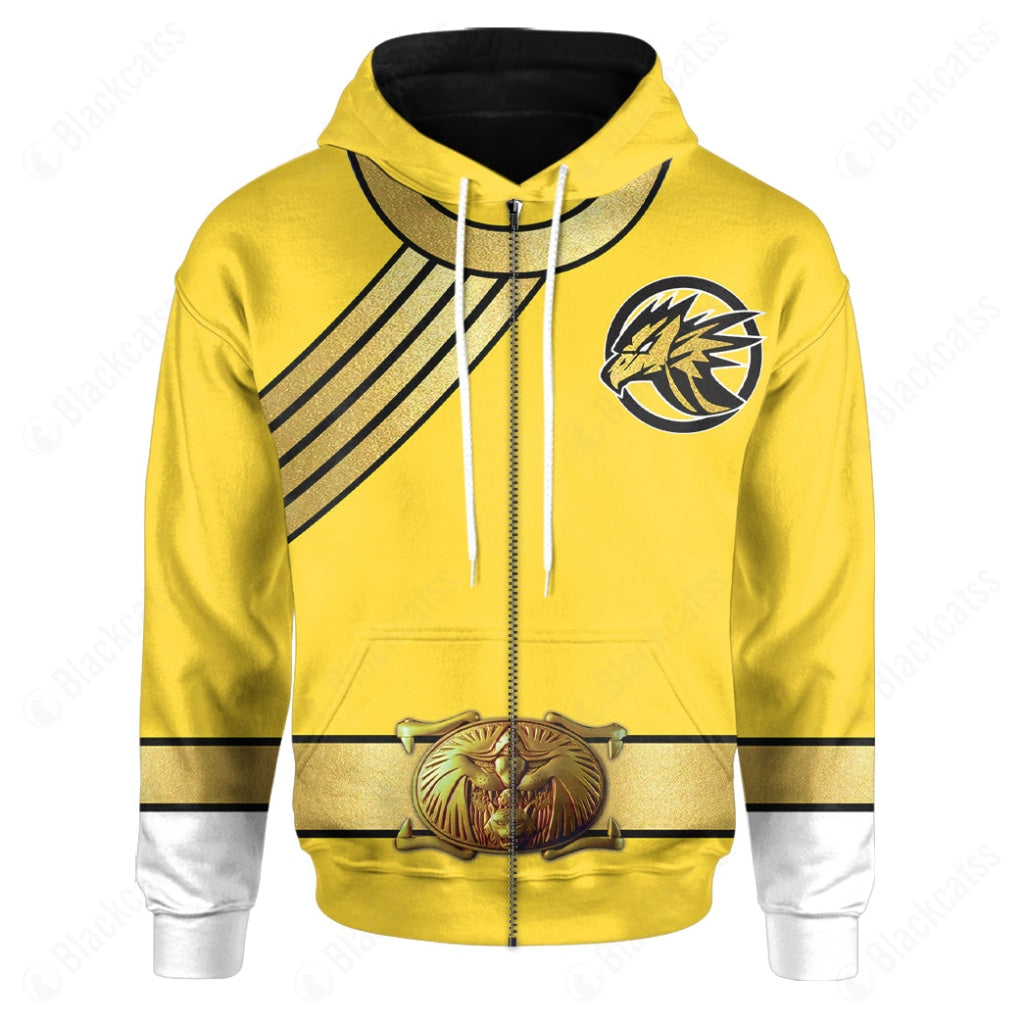 Power Rangers Wild Force Yellow Ranger Costume Cosplay Hoodie Tracksuiit Sweatpants Cosplaytracksuit - Image 4