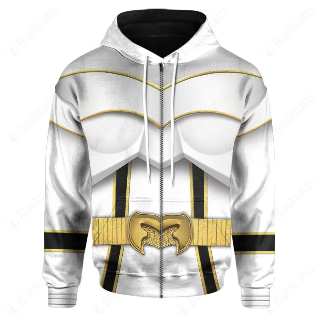 Power Rangers Mystic Force White Ranger Costume Cosplay Hoodie Tracksuiit Sweatpants Cosplaytracksuit - Image 4