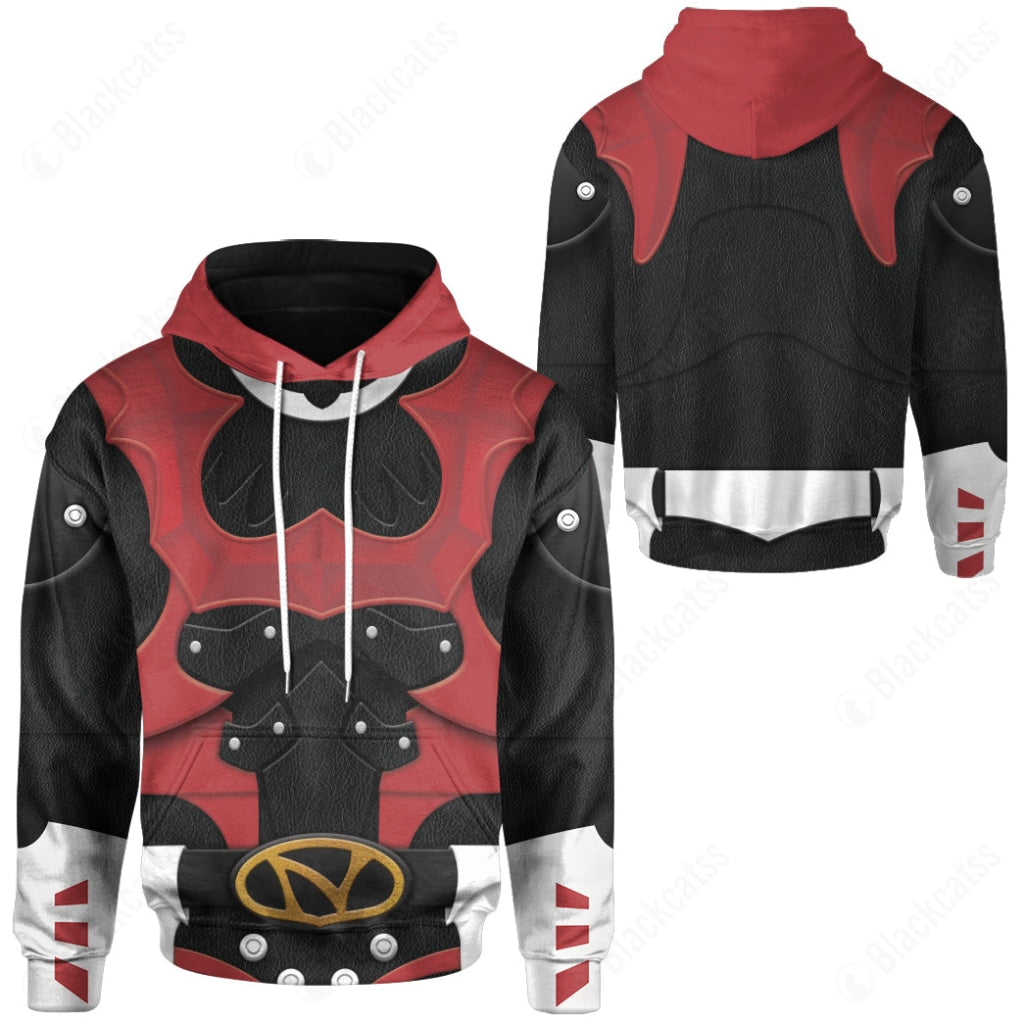 Psycho Rangers Red Psycho Costume Cosplay Hoodie Tracksuiit Sweatpants Cosplaytracksuit - Image 3