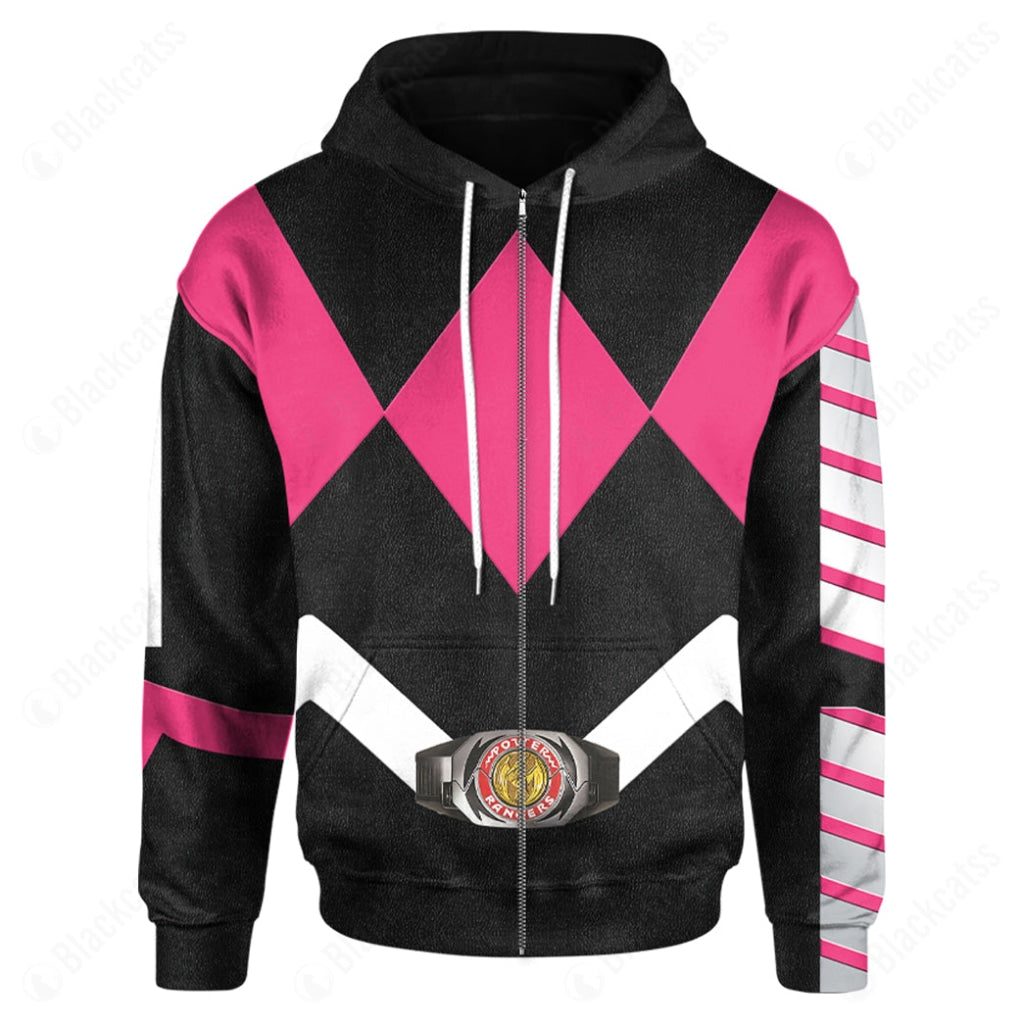 Power Rangers Villains Mighty Morphin Pink Ranger Slayer Costume Cosplay Hoodie Tracksuiit Sweatpants Cosplaytracksuit - Image 4