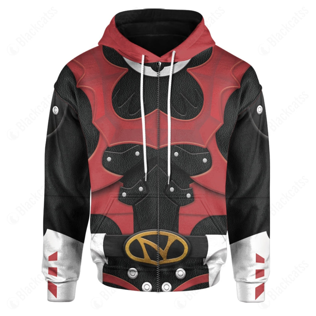 Psycho Rangers Red Psycho Costume Cosplay Hoodie Tracksuiit Sweatpants Cosplaytracksuit - Image 4