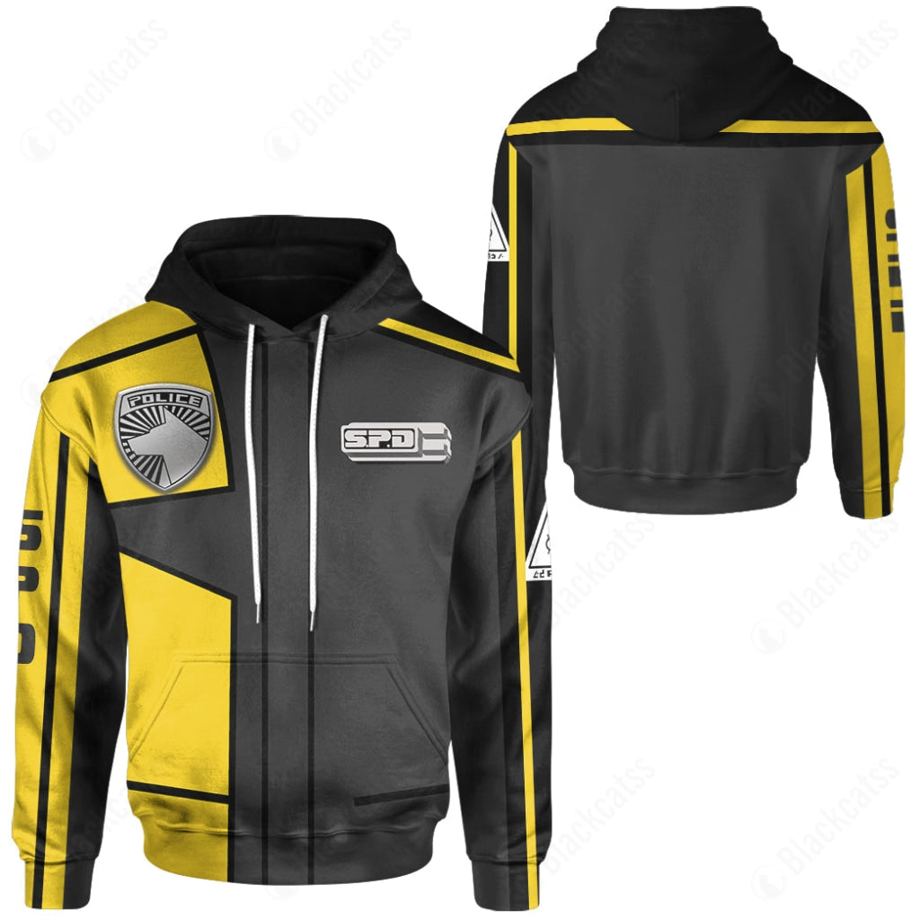 S.P.D Power Rangers Uniform Yellow Ranger Costume Cosplay Hoodie Tracksuiit Sweatpants Cosplaytracksuit - Image 3
